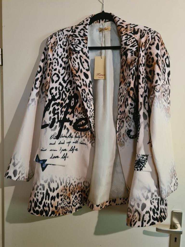 Nieuw colbert jasje met print. Nieuw xxl., Ophalen of Verzenden, Nieuw, Maat 46/48 (XL) of groter, Jasje
