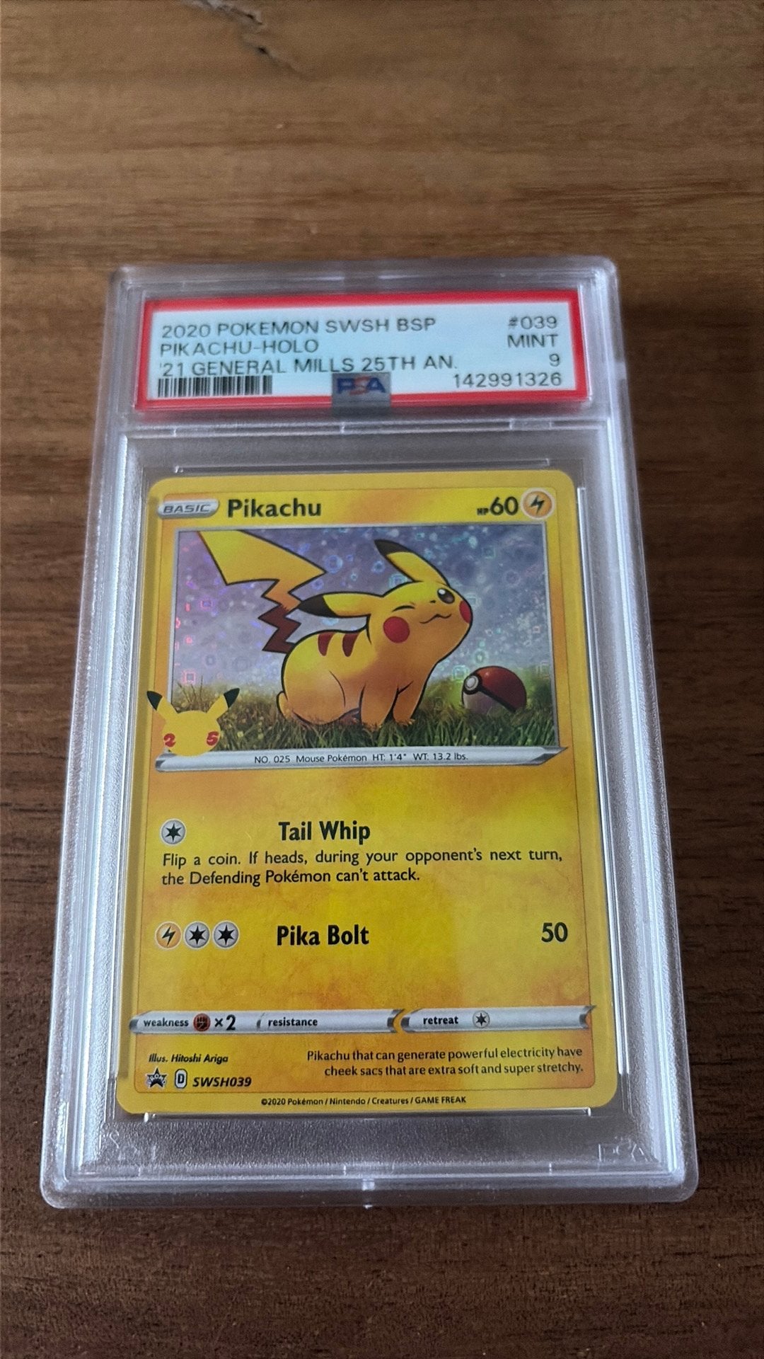 Pikachu SWSH039 Generall Mills PSA 9, Hobby en Vrije tijd, Verzamelkaartspellen | Pokémon, Ophalen of Verzenden, Zo goed als nieuw