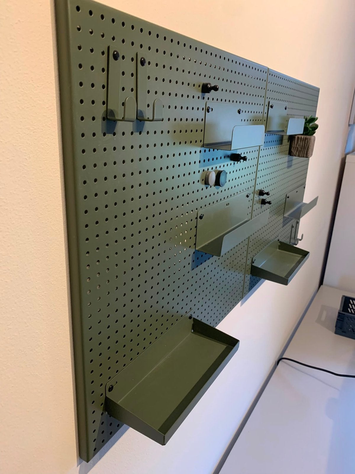 Metalen wandpanelen magnetisch (2 stuks) - 45x45 cm, Metaal, Groen, Industrieel, 45 cm