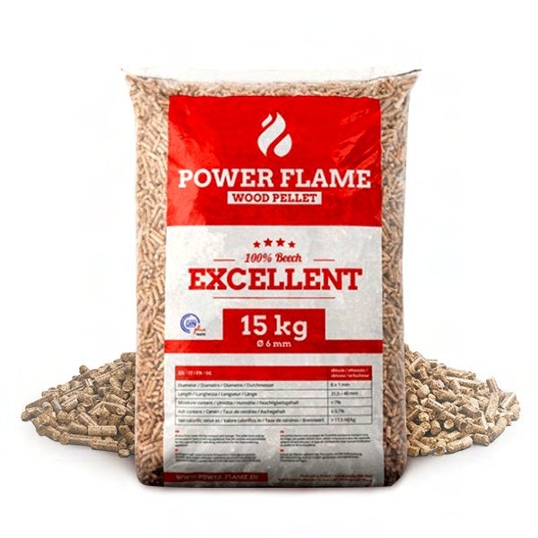 Power Flame Excellent Beech - beuk houtpellets/pelletkorrels, Minder dan 3 m³, Ophalen