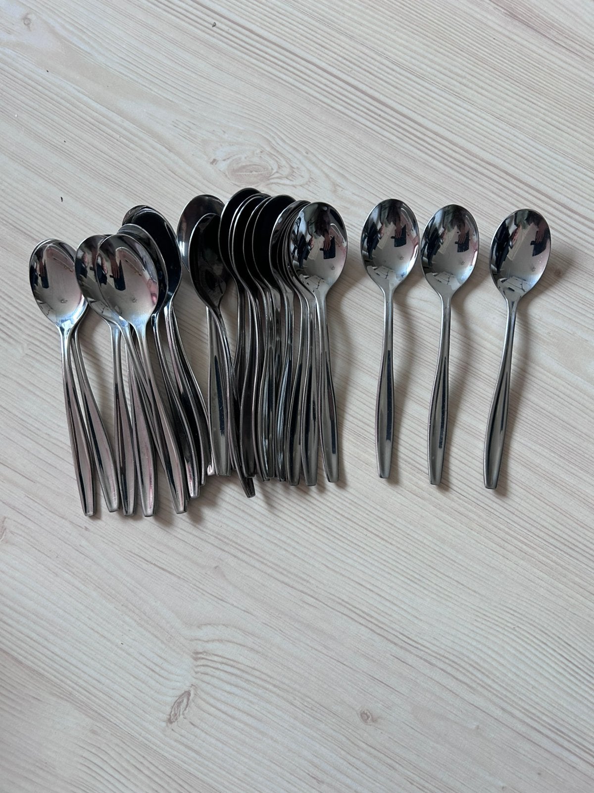 Partij dessertlepels 28 stuks, Ophalen of Verzenden, Gebruikt, Rvs of Chroom, Los bestek