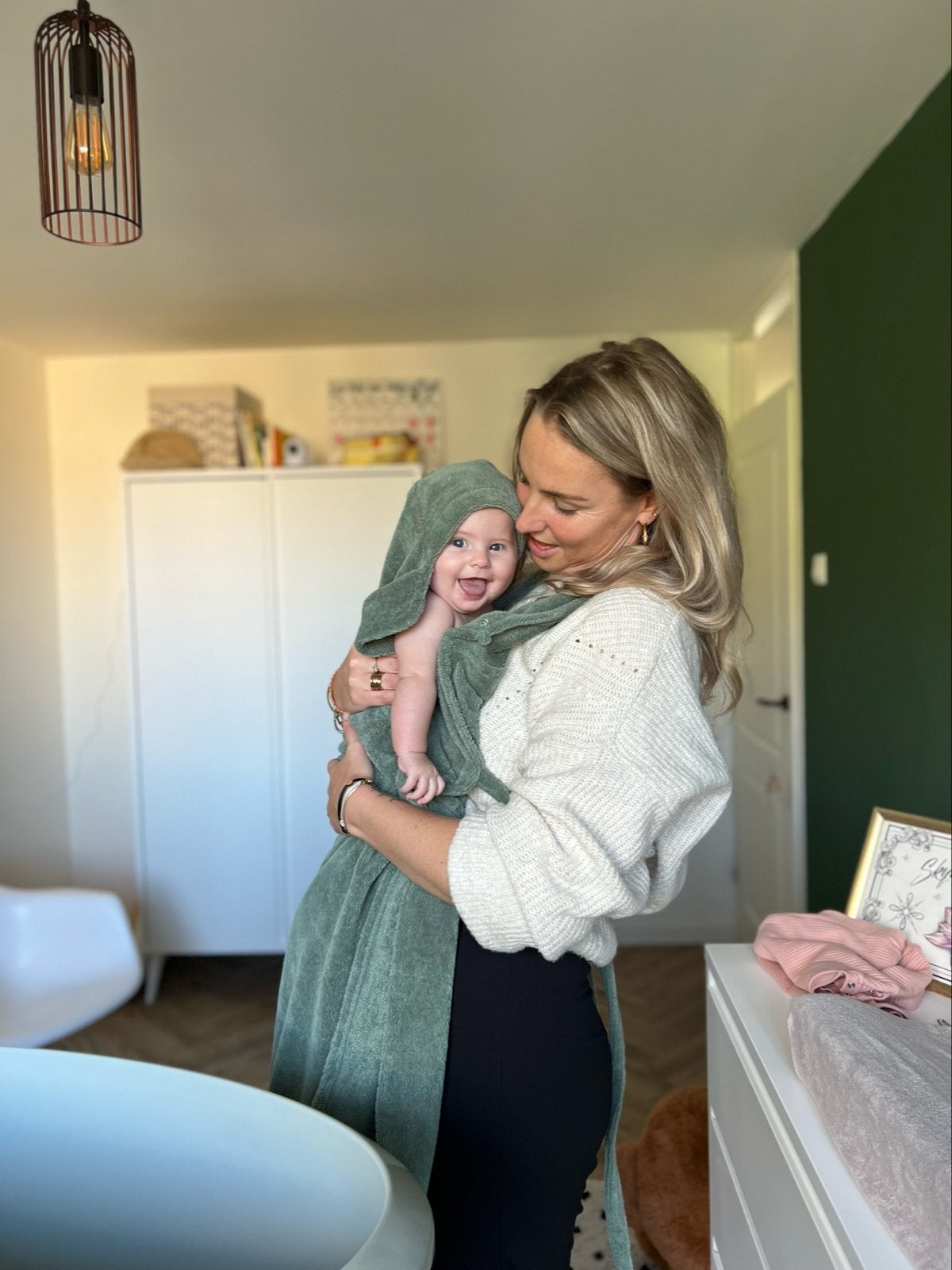 Womboo Buidel Badcape - Bamboe - Extra Zacht, kleur groen, Ophalen, Zo goed als nieuw, Overige typen, Overige merken