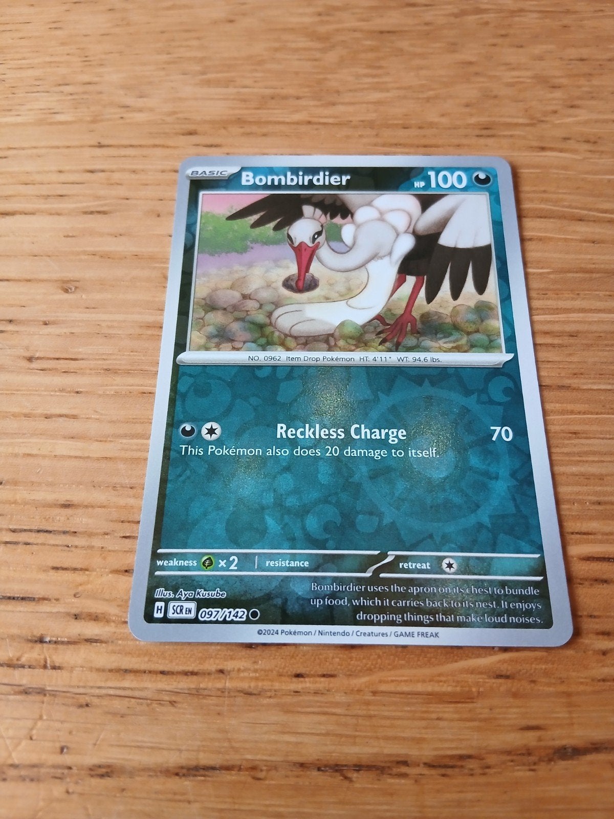 Pokémon Kaart: Bombirdier 097/142 (Scarlet & Violet), Ophalen of Verzenden, Zo goed als nieuw, Losse kaart