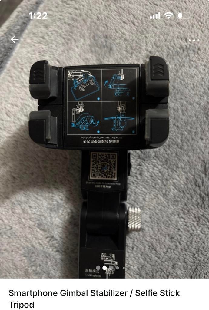 Smartphone Gimbal Stabilizer / Selfie Stick Tripod, Ophalen of Verzenden, Zo goed als nieuw, Minder dan 150 cm, Driepoot