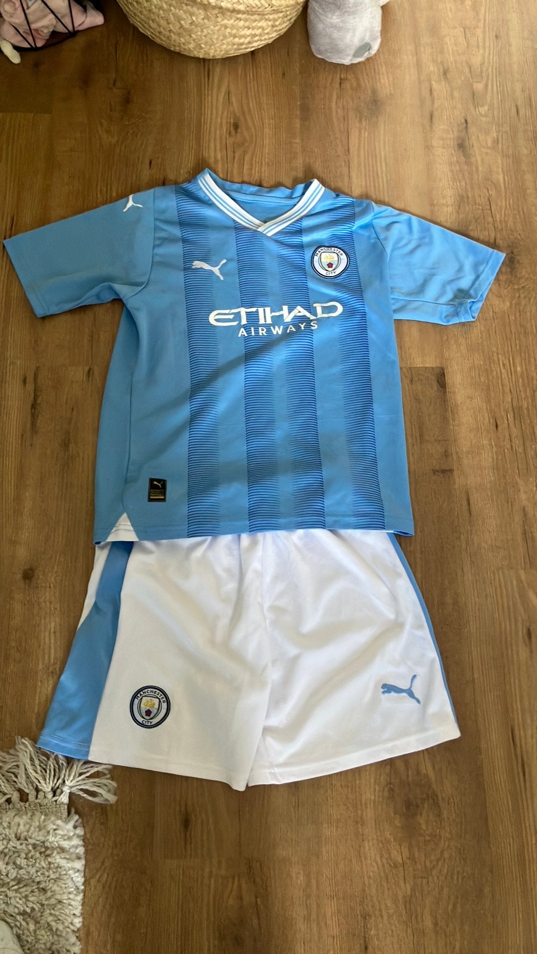 Manchester city tenue kinderen maat 148, Maat XS of kleiner, Ophalen of Verzenden, Gebruikt, Trainingspak