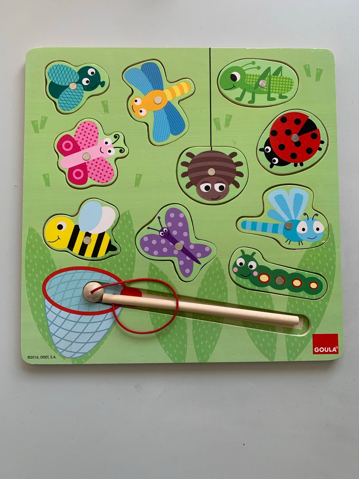 Goula Houten Vang De Insecten Puzzel Spel, Ophalen of Verzenden, Zo goed als nieuw, Overige typen