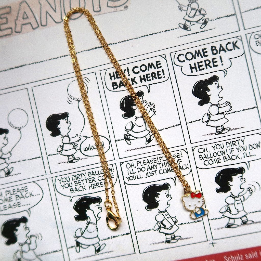 Goudkleurig kettinkje met Hello Kitty hangertje, Verzenden, Nieuw, Goud, Overige materialen