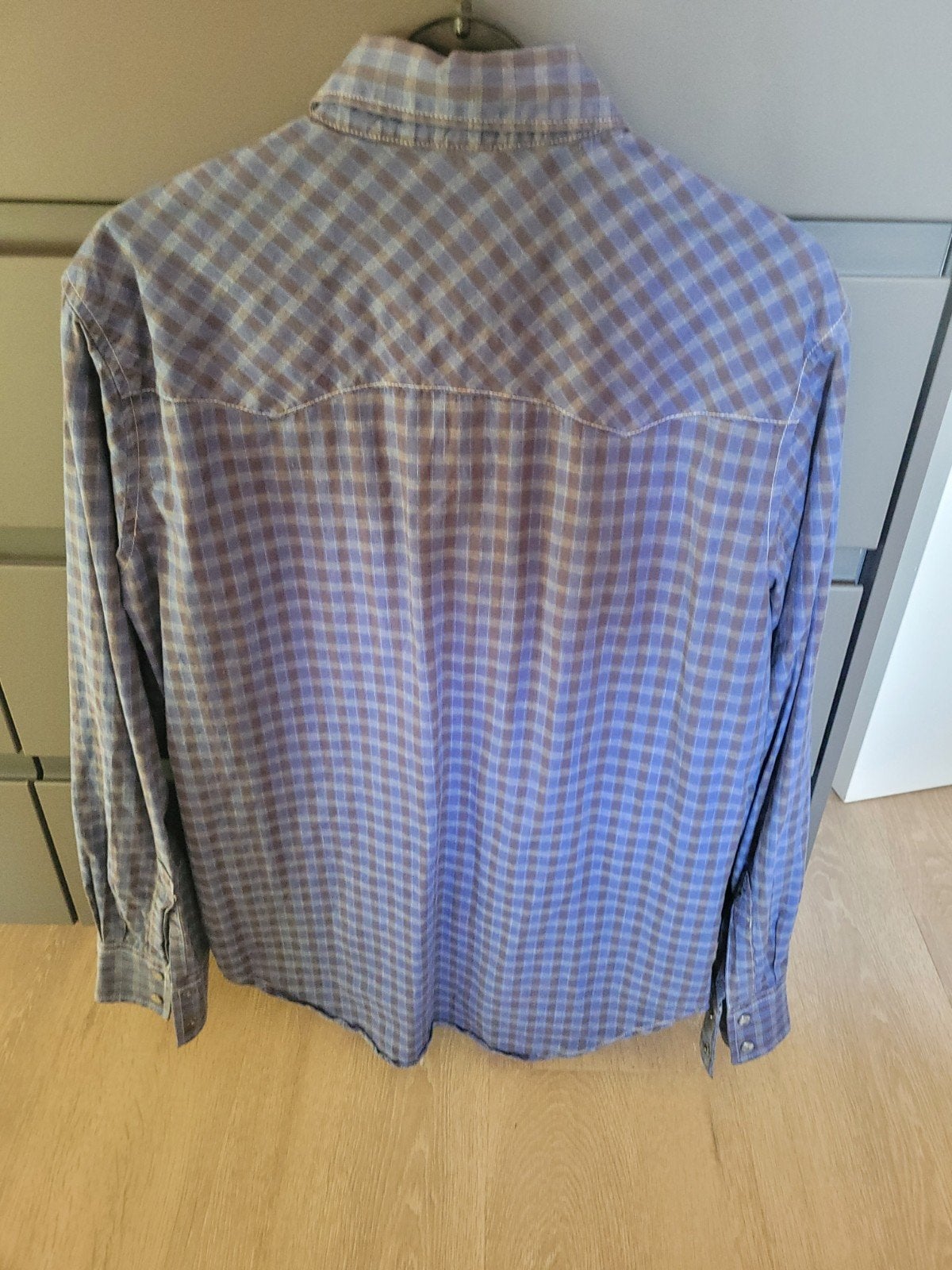 Wrangler Retro Cowboyblouse Maat S, Ophalen of Verzenden, Gedragen, Blauw, Wrangler