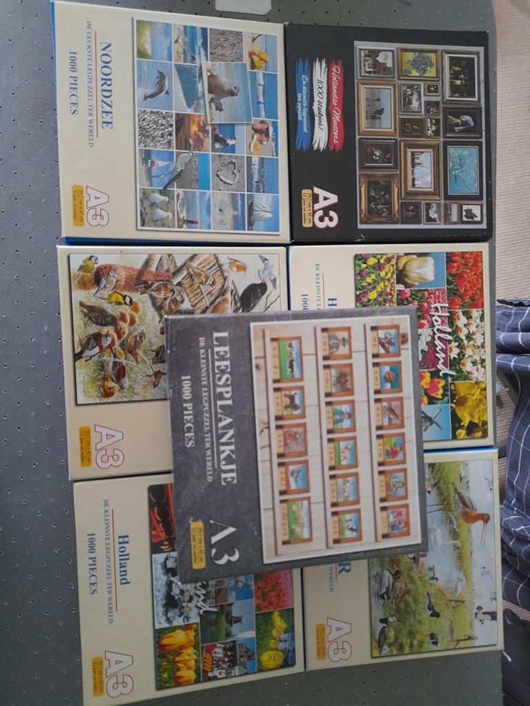 A3 puzzels, Ophalen of Verzenden, 500 t/m 1500 stukjes, Zo goed als nieuw
