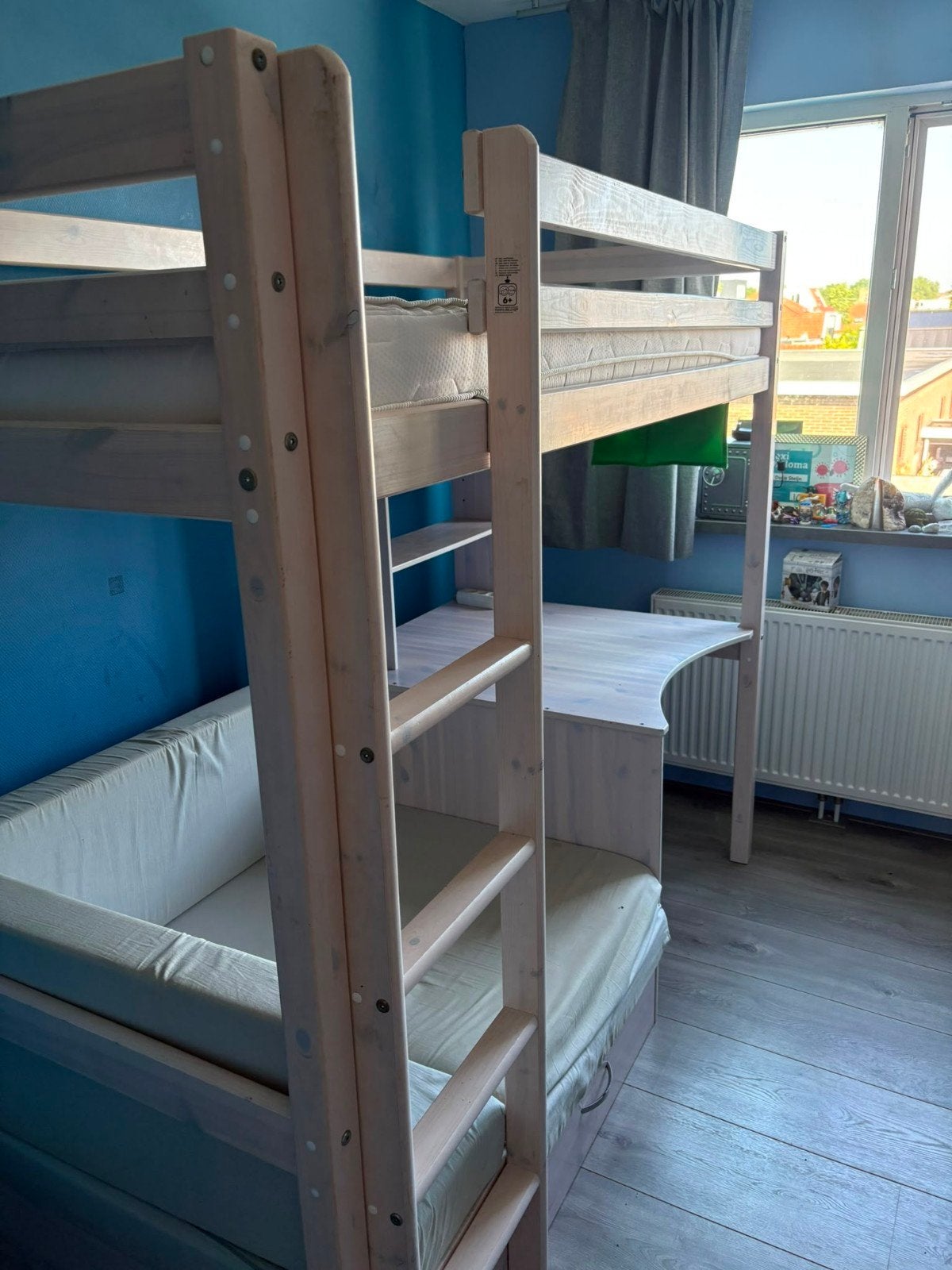 Hoogslaper met bank, Huis en Inrichting, Slaapkamer | Stapelbedden en Hoogslapers, Ophalen, Gebruikt, Eenpersoons, 90 cm
