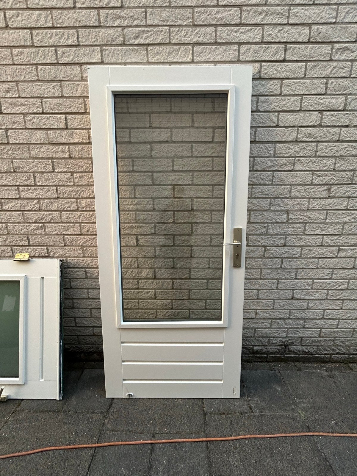 Mooie hardhouten Achterdeur 201,5 x 88,2 cm, Doe-het-zelf en Verbouw, Ophalen, Gebruikt, 80 tot 100 cm, 200 tot 215 cm