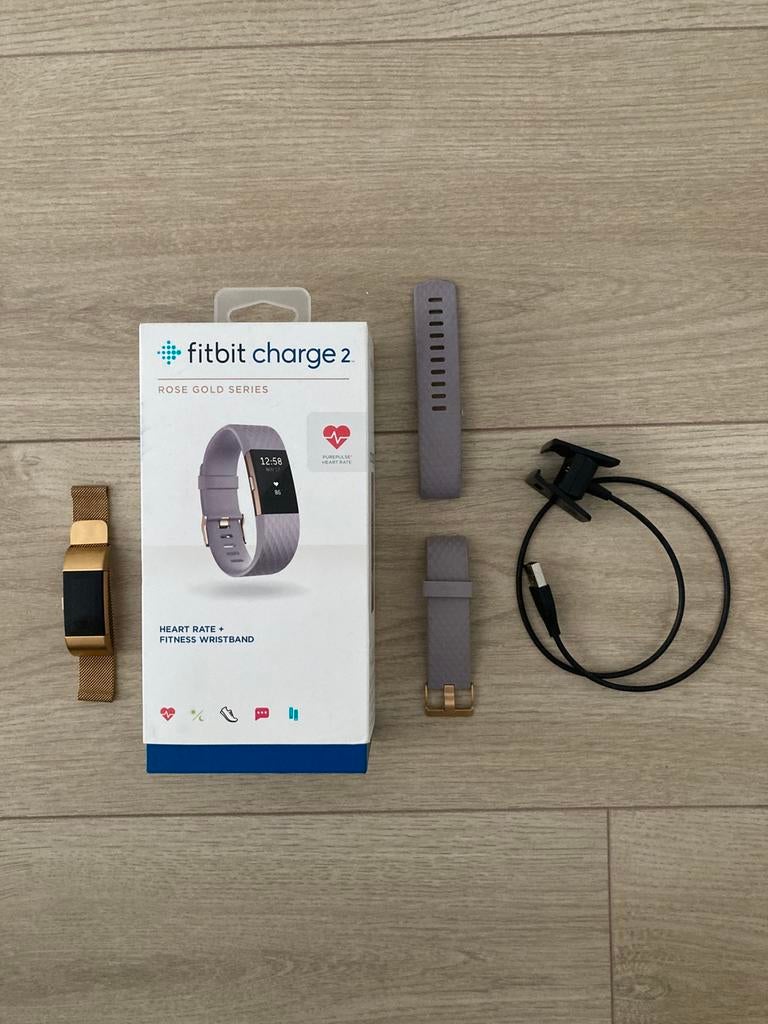 Fitbit charge 2 incl 2 bandjes, Ophalen of Verzenden, Zo goed als nieuw, Paars, Android