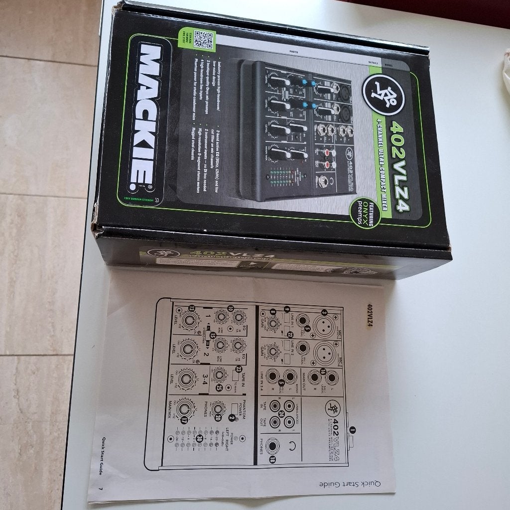 MACKIE 402 VLZ 4 four channel mixer, Ophalen of Verzenden, Gebruikt, Minder dan 5 kanalen, Microfooningang