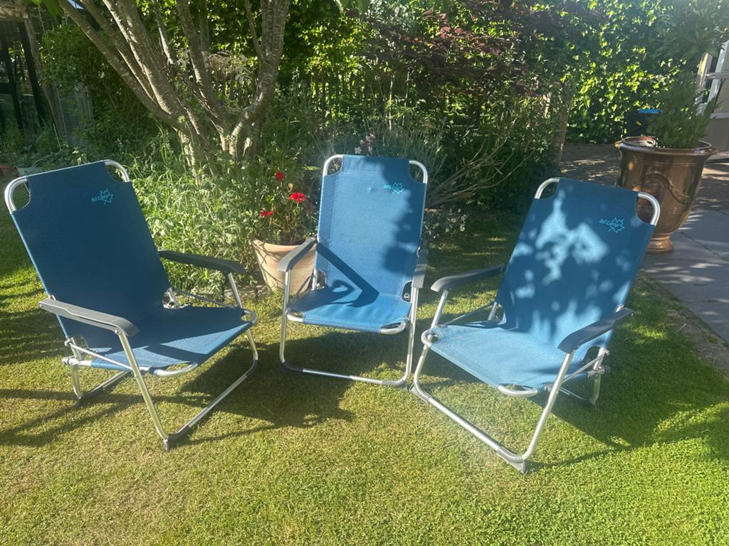 Bo-Camp campingstoeltjes laag model (set van 3), Caravans en Kamperen, Ophalen of Verzenden, Gebruikt, Campingstoel