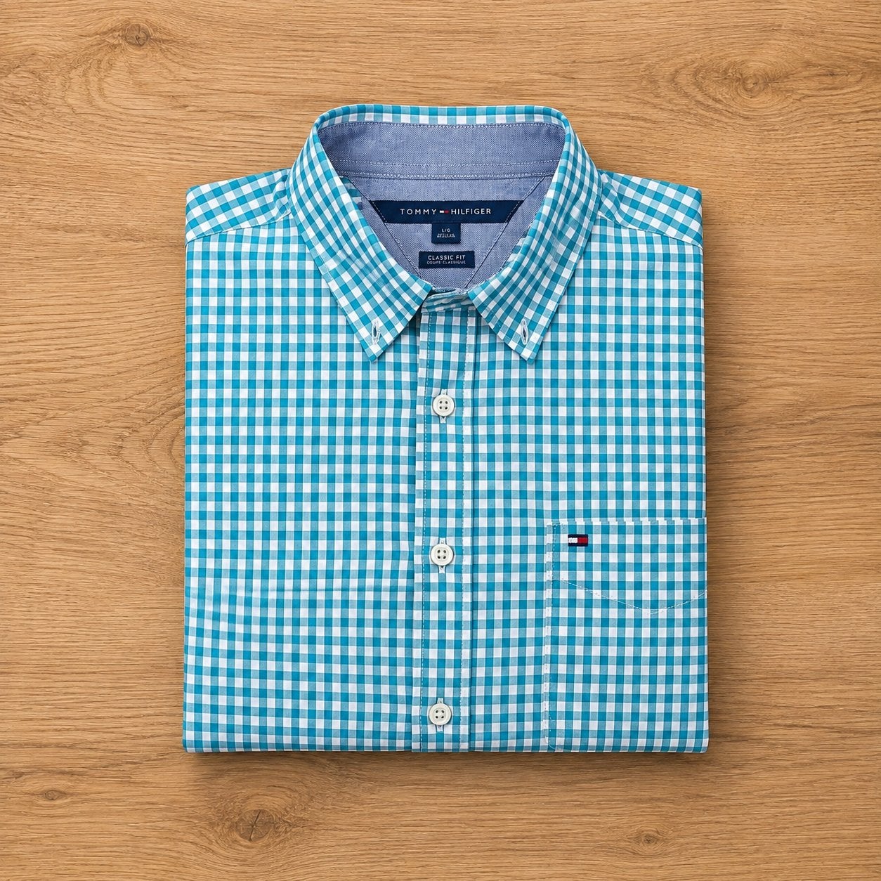 Tommy Hilfiger overhemd - groen - maat L - goede staat, Kleding | Heren, Overhemden, Verzenden, Tommy Hilfiger, Zo goed als nieuw