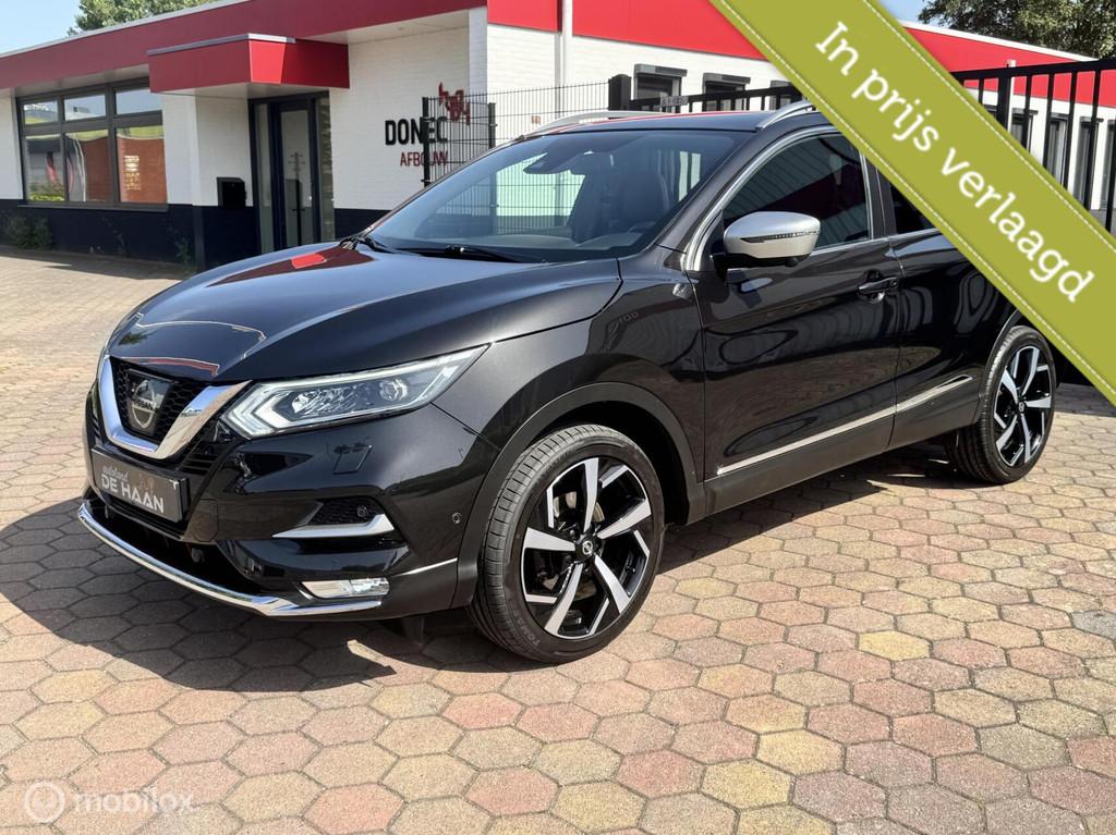 Nissan Qashqai 1.2 Tekna + PANODAK LEDER NAVI CAMERA 19 INCH, Voorwielaandrijving, Adaptive Cruise Control, Gebruikt, Zwart