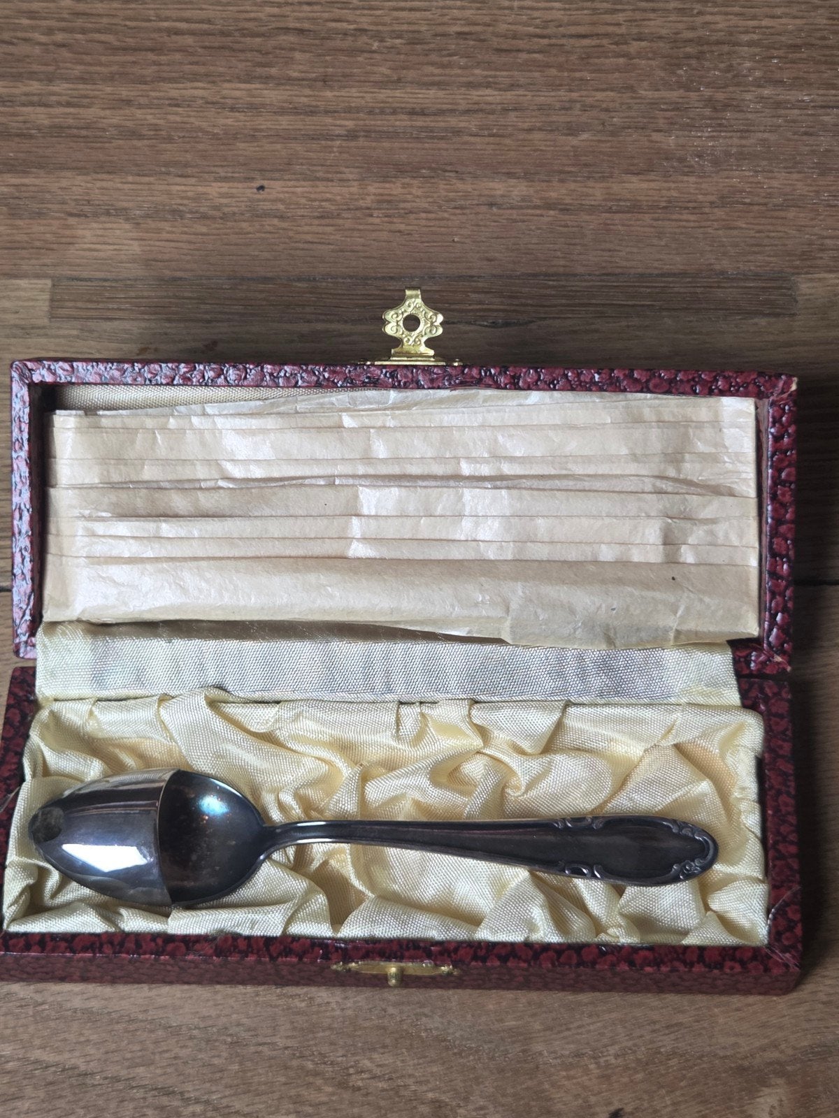 Antieke zilveren suikerlepel met doosje, Antiek en Kunst, Ophalen of Verzenden