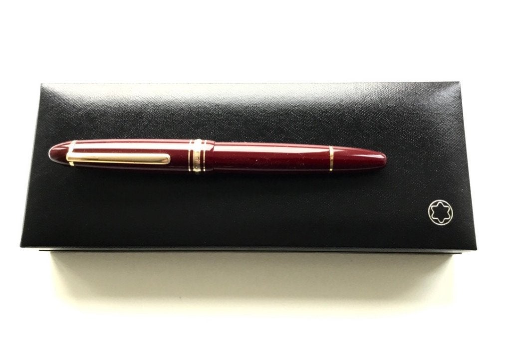Montblanc Meisterstück LeGrand Traveller Bourgondy vulpen, Ophalen of Verzenden, Zo goed als nieuw, Vulpen, Mont Blanc