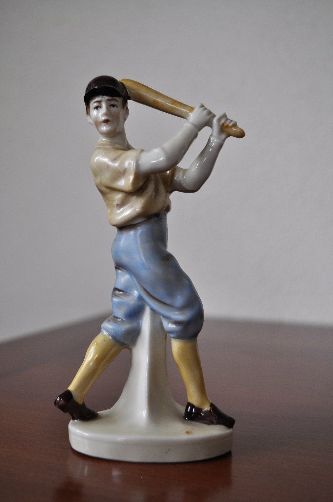 Vintage Beeldje Honkbalspeler Porselein 15,5 cm Vaste Prijs, Ophalen of Verzenden