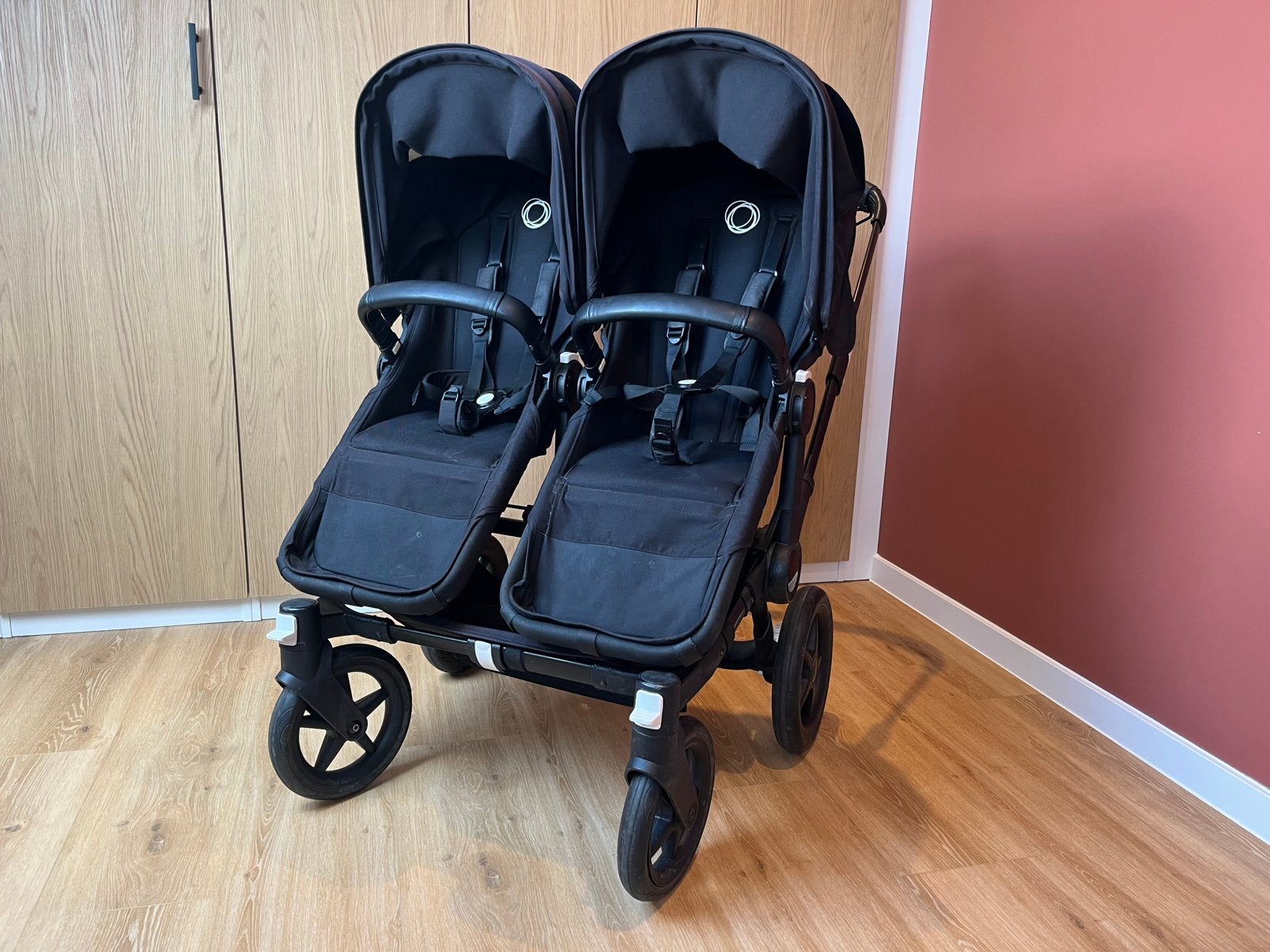 Bugaboo Donkey 3 All Black Duo Edition tweeling kinderwagen, Ophalen, Zo goed als nieuw, Kinderwagen of Buggy