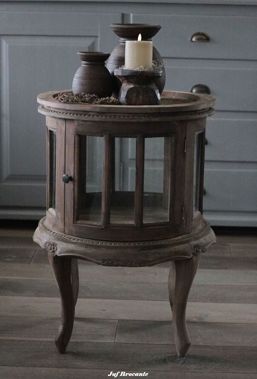 Theekastje sober rond met dienblad, Ophalen, Www.jufbrocante.nl, Www.jufbrocante.nl, Nieuw