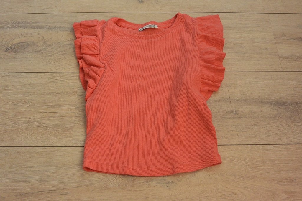 Zara top met ruches - Maat M, Maat 38/40 (M), Zara, Oranje, Ophalen of Verzenden