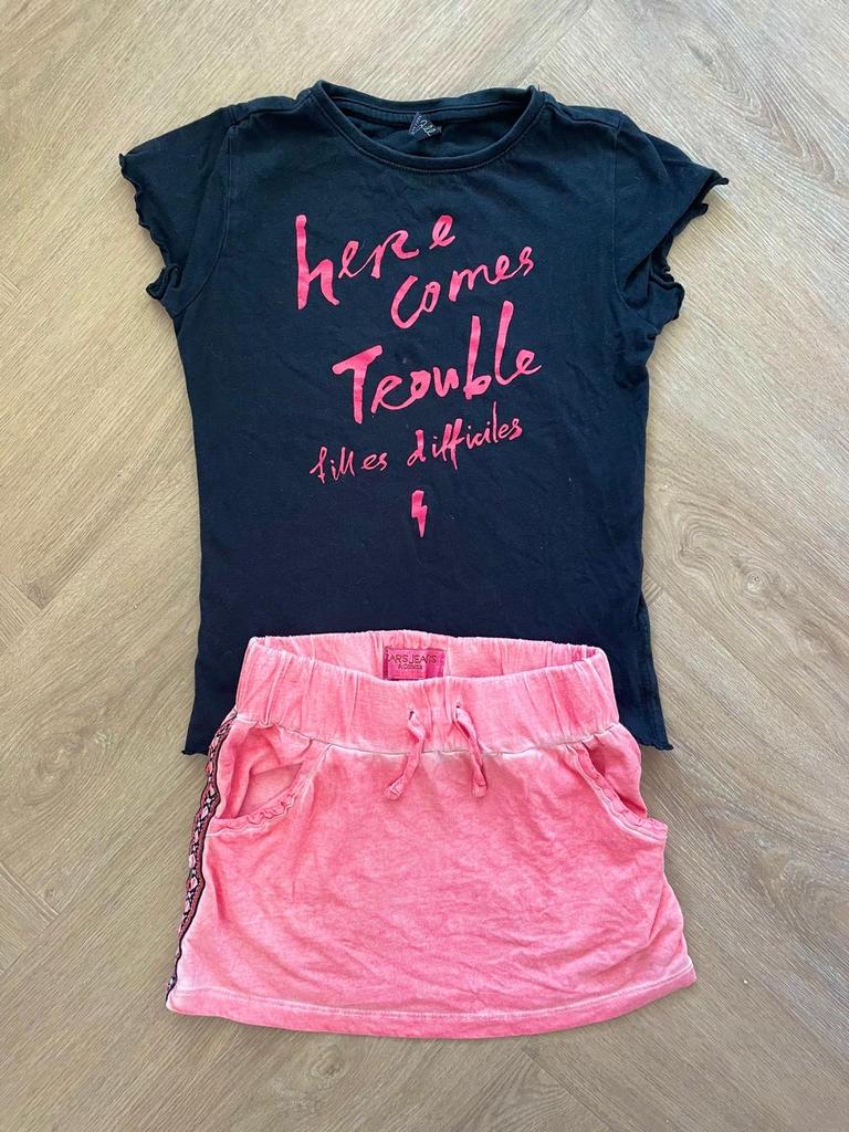 Shoeby mooi shirtje Here Comes Trouble maat 128, Verzenden, Zo goed als nieuw, Meisje, Shirt of Longsleeve
