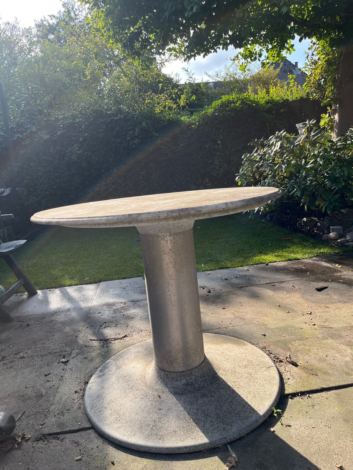 Beton tuintafel rond gratis 90 cm, Tuin en Terras, Ophalen, Gebruikt