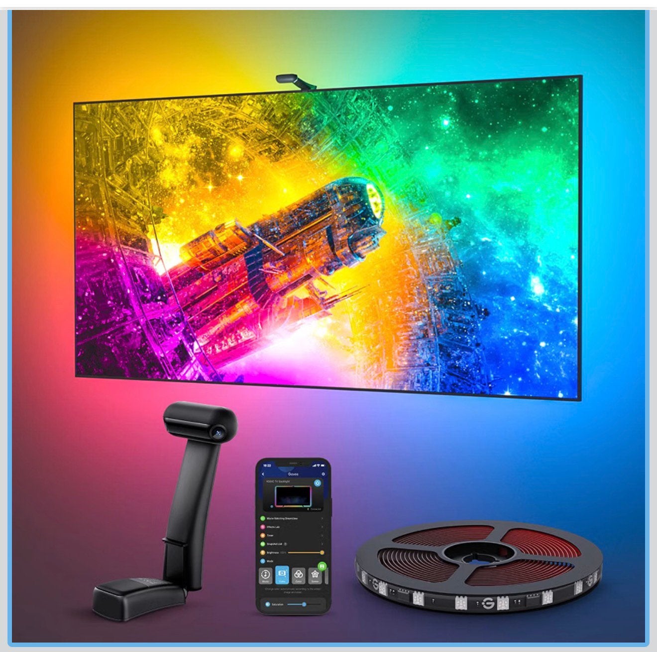 Govee Envisual TV Backlight T2 – 55-65 inch – Used, Ophalen, Licht