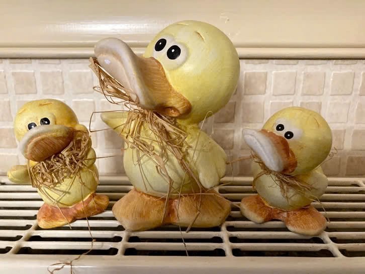 Moeder eend met 2 kleintjes, Ophalen of Verzenden, Zo goed als nieuw, Dier