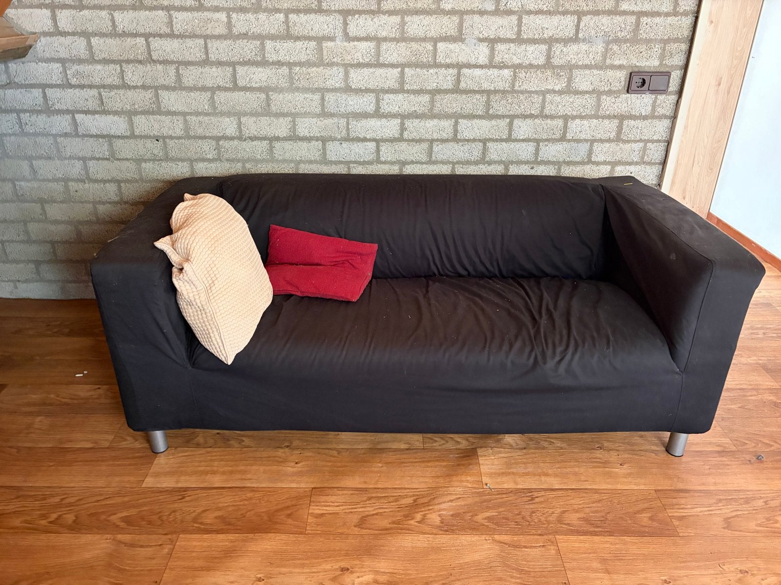 IKEA Klippan bank - Zwart, 2-zits, Ophalen, Gebruikt, 150 tot 200 cm, Tweepersoons
