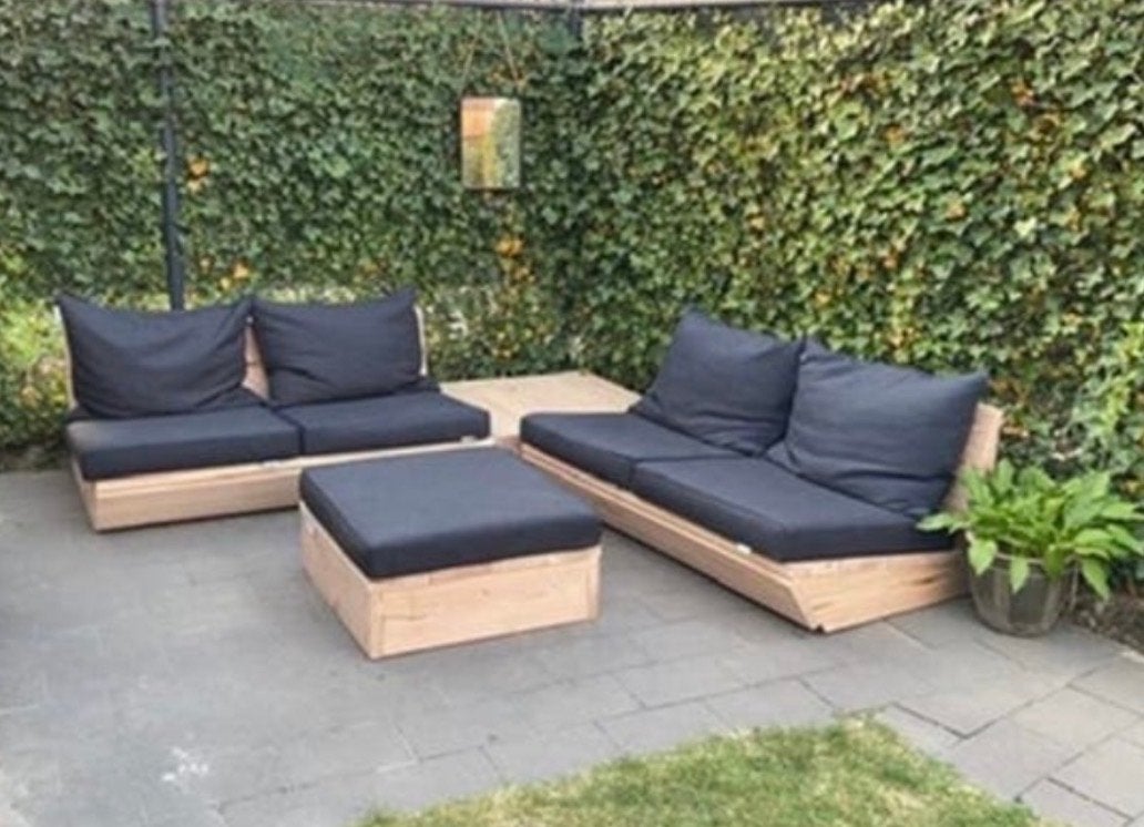 Gebruikte Douglas Houten Loungeset, Tuin en Terras, Ophalen, Gebruikt, Loungeset, Bank