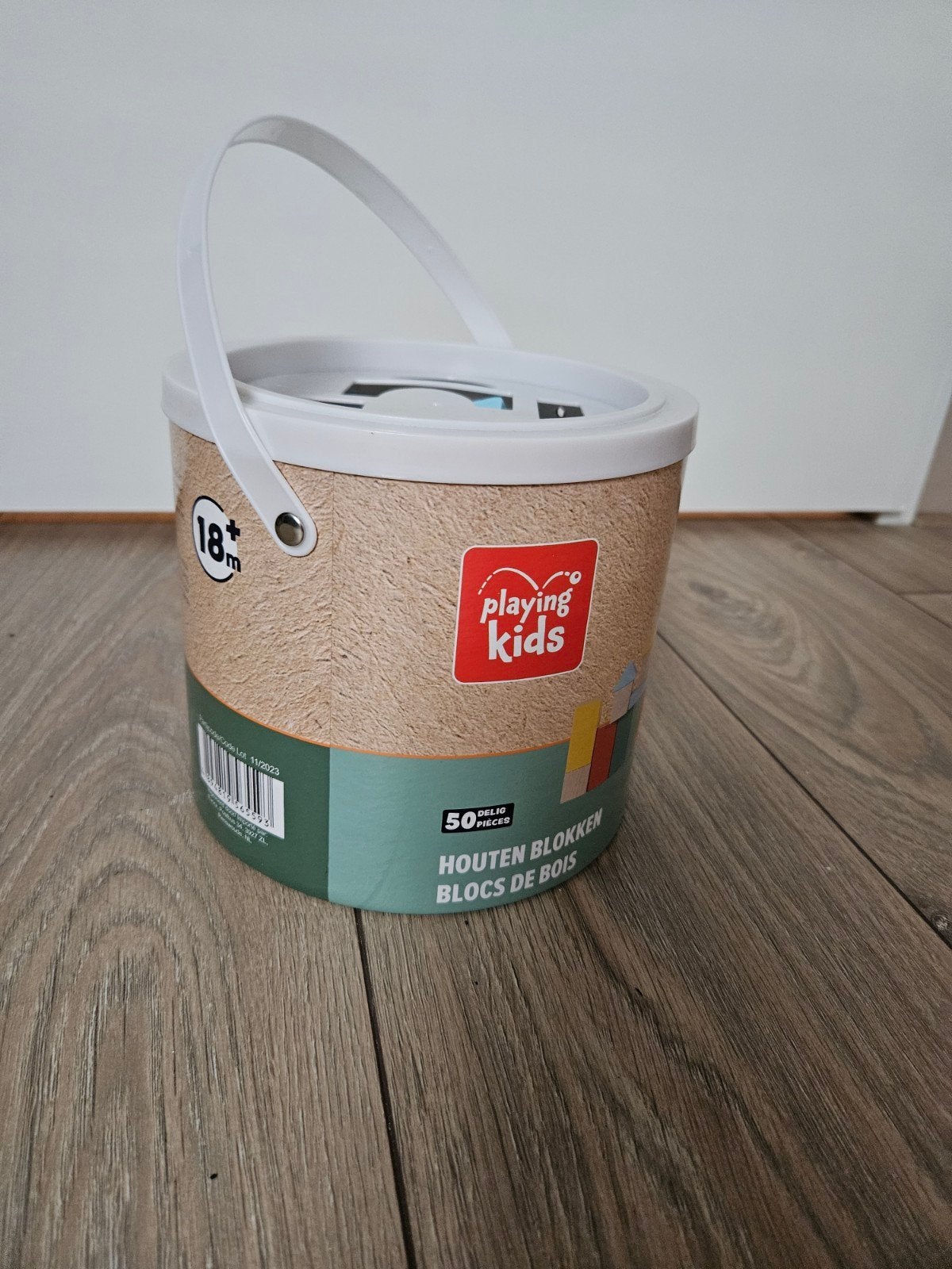 Houten blokken van het merk Playing kids, Kinderen en Baby's, Ophalen, Zo goed als nieuw