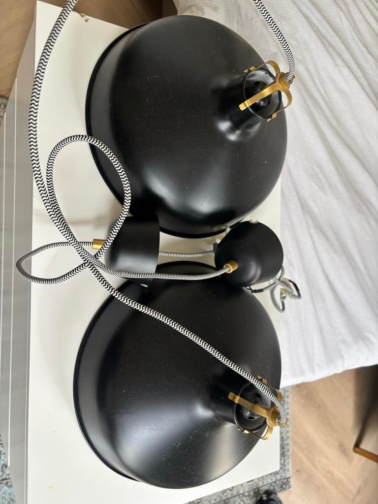Twee zwarte Ikea Ranarp hanglampen, Ophalen, Zo goed als nieuw, Metaal, Minder dan 50 cm