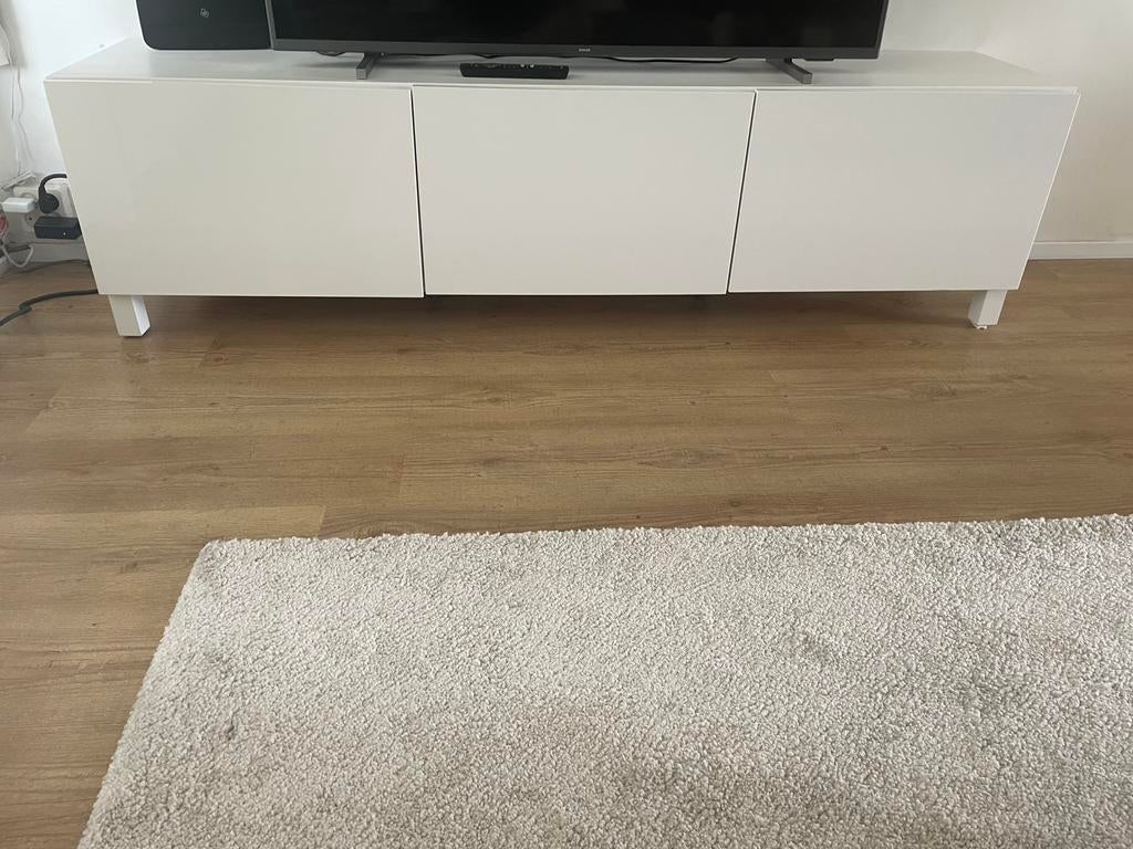 Ikea Besta tv meubel witglans, Ophalen, Gebruikt, 150 tot 200 cm, Minder dan 100 cm