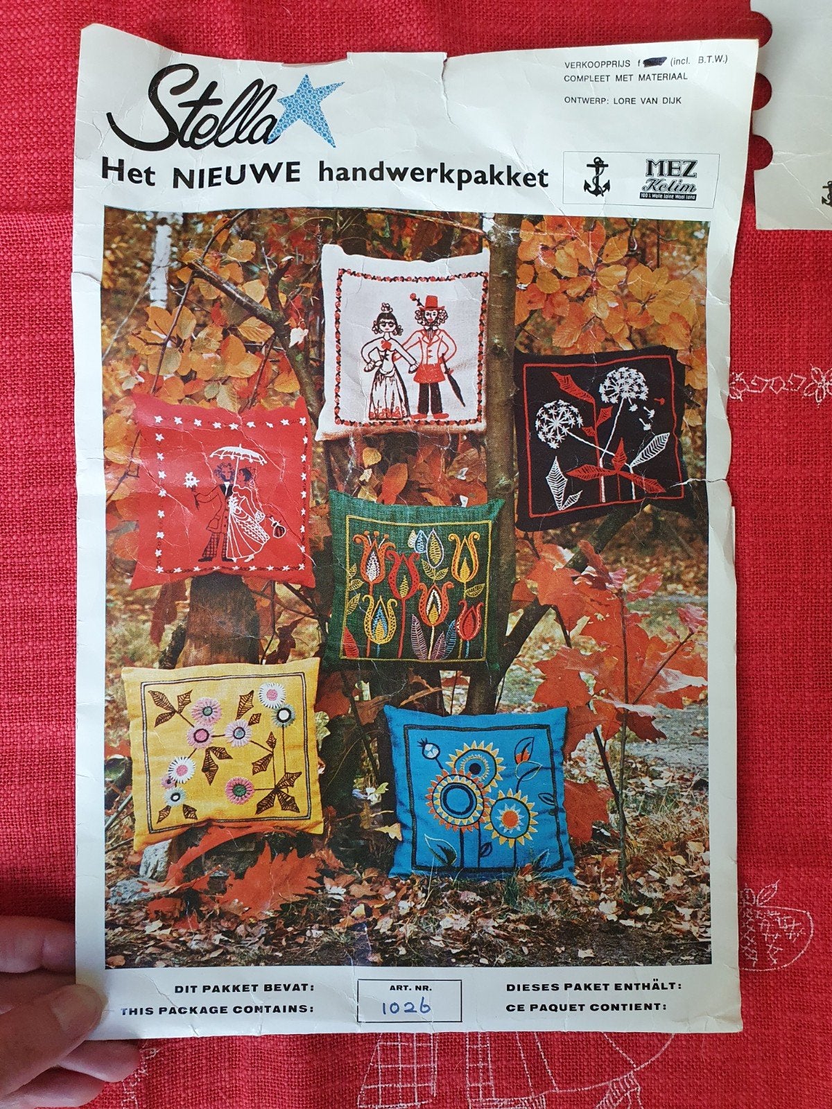 vintage stella kussen borduurpakket  - vrijage, Verzenden, Nieuw, Handborduren, Borduurpakket