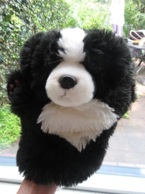 Handpop hond Berner Sennen van The Puppet Company, Zwart, Zo goed als nieuw, Middelgroot (20 tot 80 cm), Met label