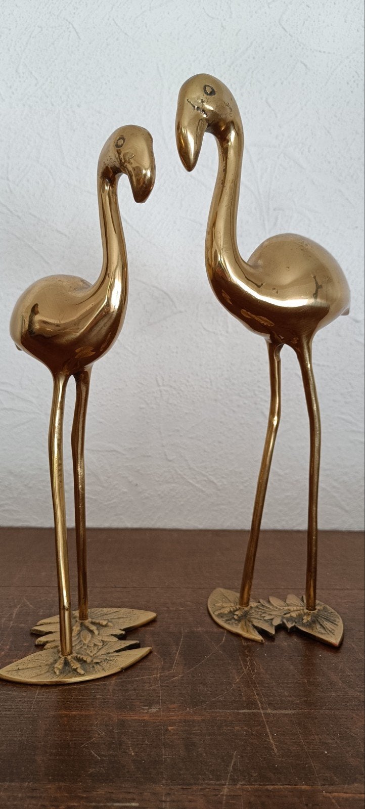 Koppel vintage koper/ messing flamingo's ., Ophalen of Verzenden