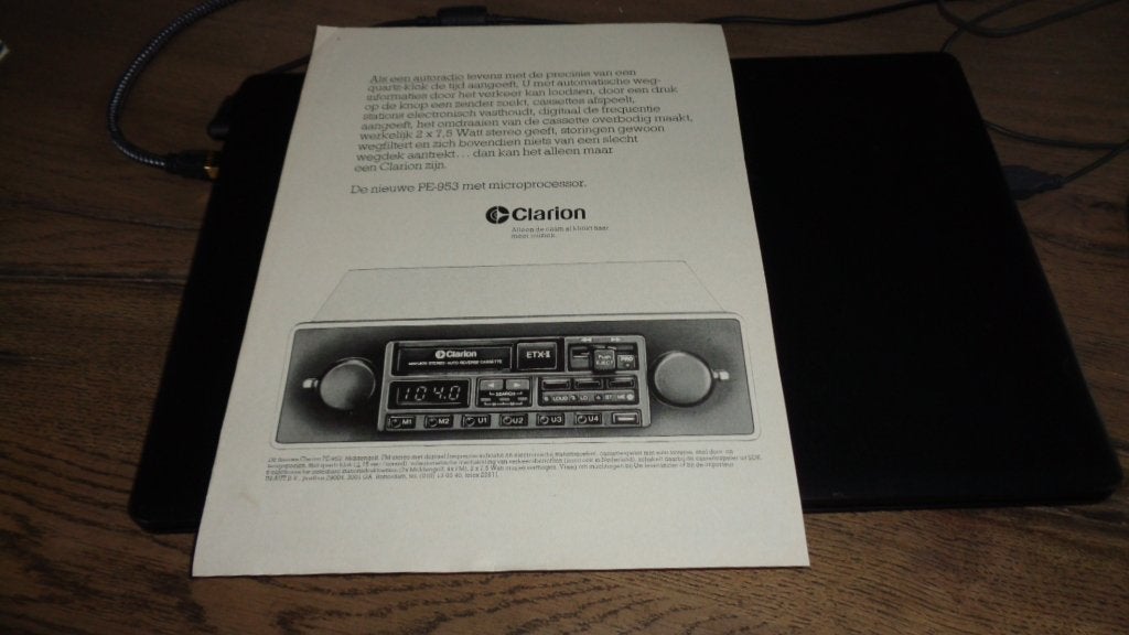 Advertentie  AUTORADIO  ,  CLARION  ,  jaren  70, Verzenden, Zo goed als nieuw, Overige merken