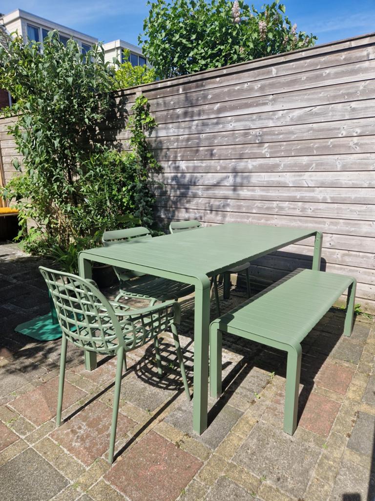 Zuiver Vondel Tuinset Groen - Zo goed als nieuw, Ophalen, 5 zitplaatsen, Bank, Aluminium