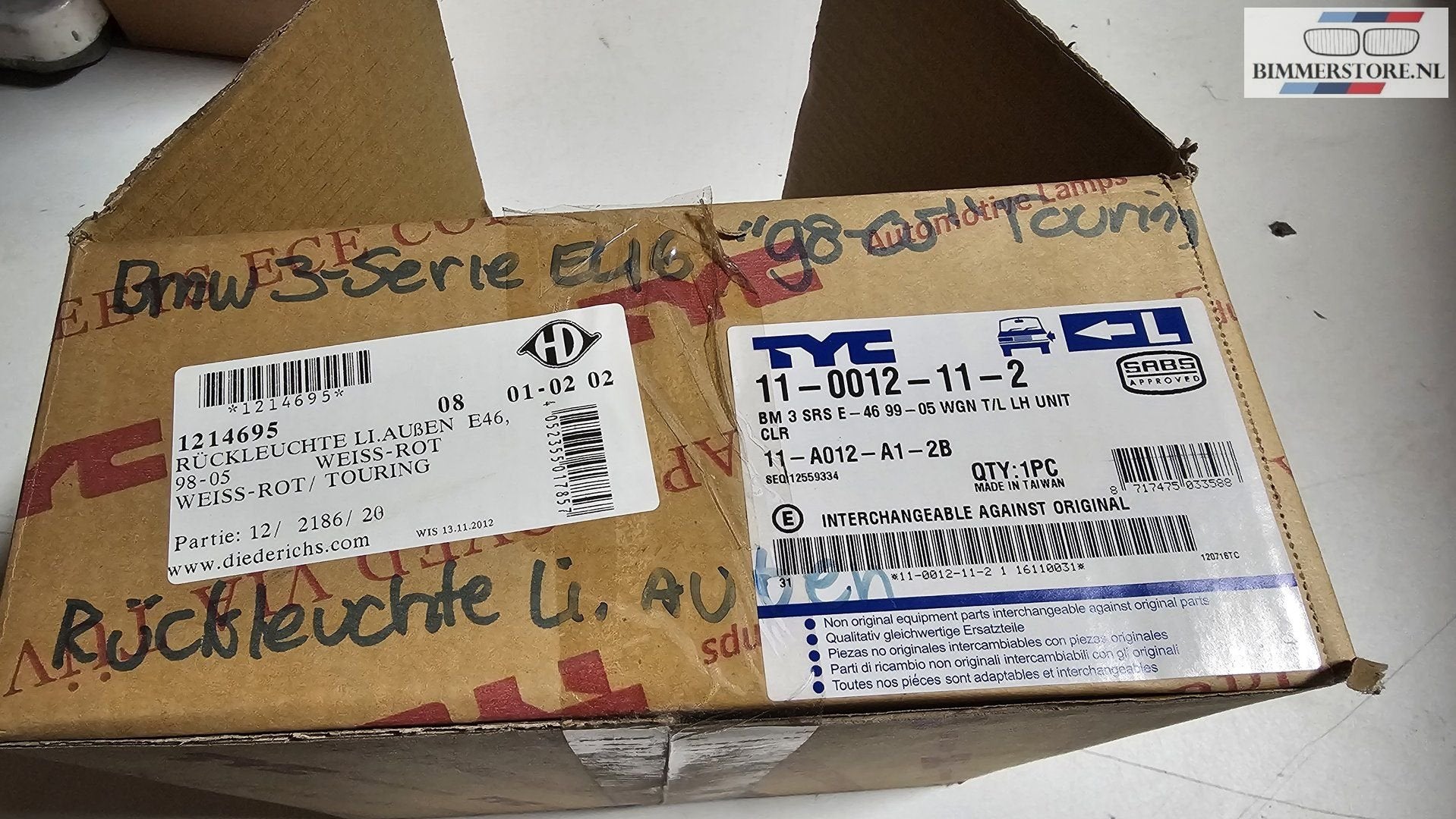 Achterlicht links wit rood BMW 3 serie E46 Touring 1214695 1, -, Nieuw, Ophalen of Verzenden, -
