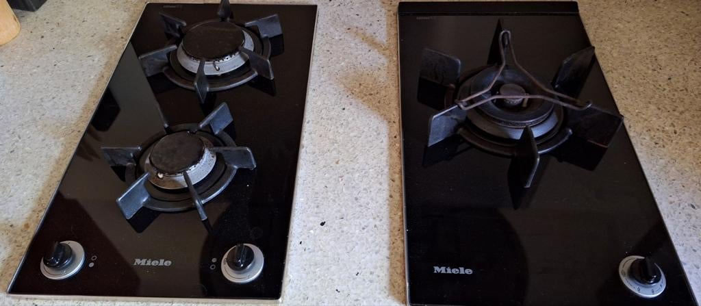 Miele Ceran Gas op Glas Kookplaten - Wokbrander + 2 Pitten, Witgoed en Apparatuur, Fornuizen, Ophalen, Gebruikt, Minder dan 45 cm