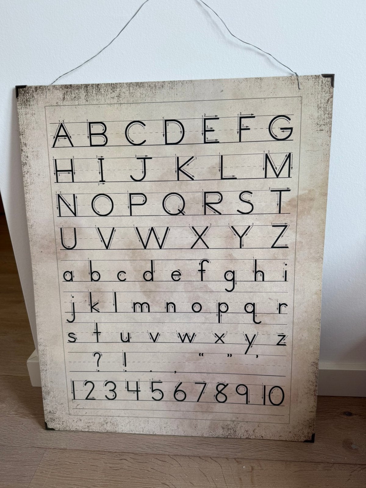 Wandbord met alfabet, Wandbord, Ophalen of Verzenden, Zo goed als nieuw
