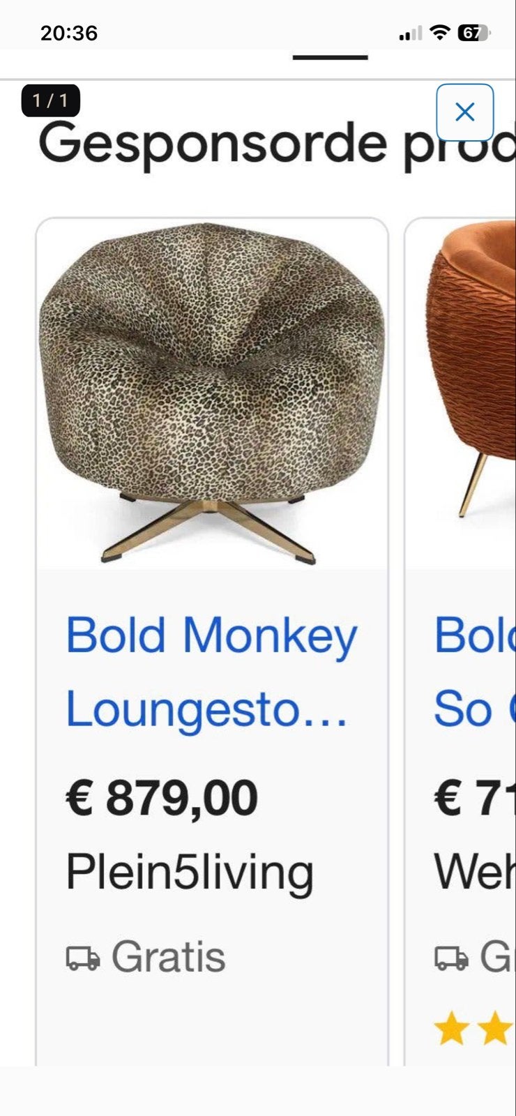 Bold Monkey fauteuil, zo goed als nieuw, Ophalen, Zo goed als nieuw, Stof, 75 tot 100 cm