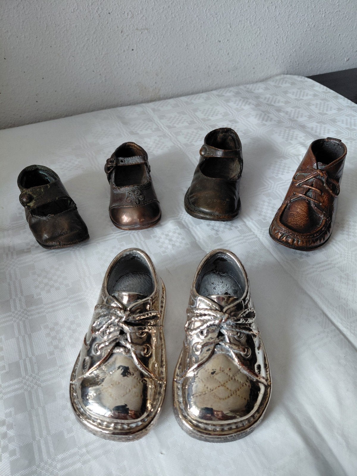 Verzilverde en bronzen babyschoentjes - set van 5, Ophalen of Verzenden