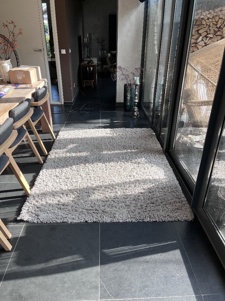 kleed shaggy hoogpolig fluffy grijs 150 bij 300 CarpetRight, Ophalen, 100 tot 150 cm, 200 cm of meer, Zo goed als nieuw