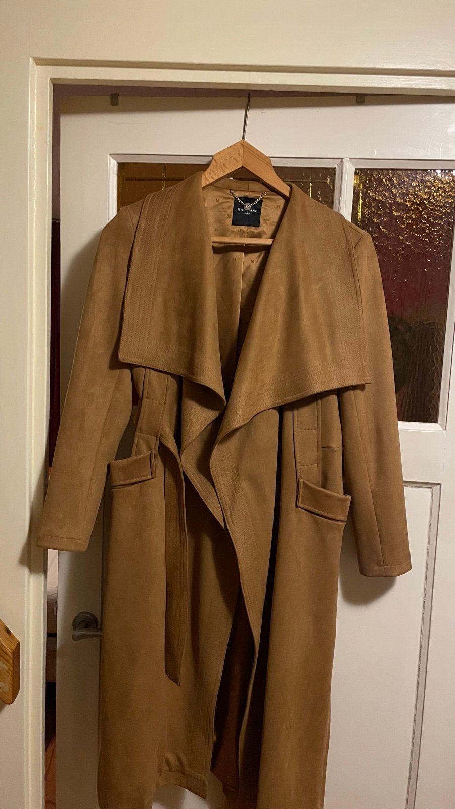 Marciano Guess suède-look trenchcoat, Ophalen of Verzenden, Zo goed als nieuw, Maat 38/40 (M), Bruin