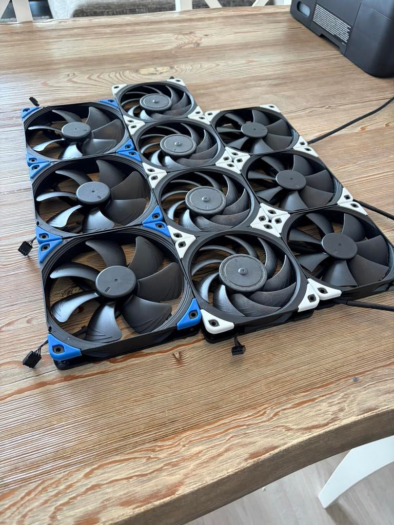 Complete set Noctua case fans 9 stuks ZGAN, Ophalen of Verzenden, Zo goed als nieuw, Luchtkoeling