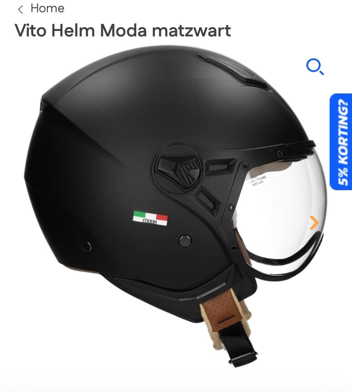 Vito Moda matzwarte helm, maat L (2 stuks), Fietsen en Brommers, Brommerhelmen, Ophalen of Verzenden, Zo goed als nieuw, Large