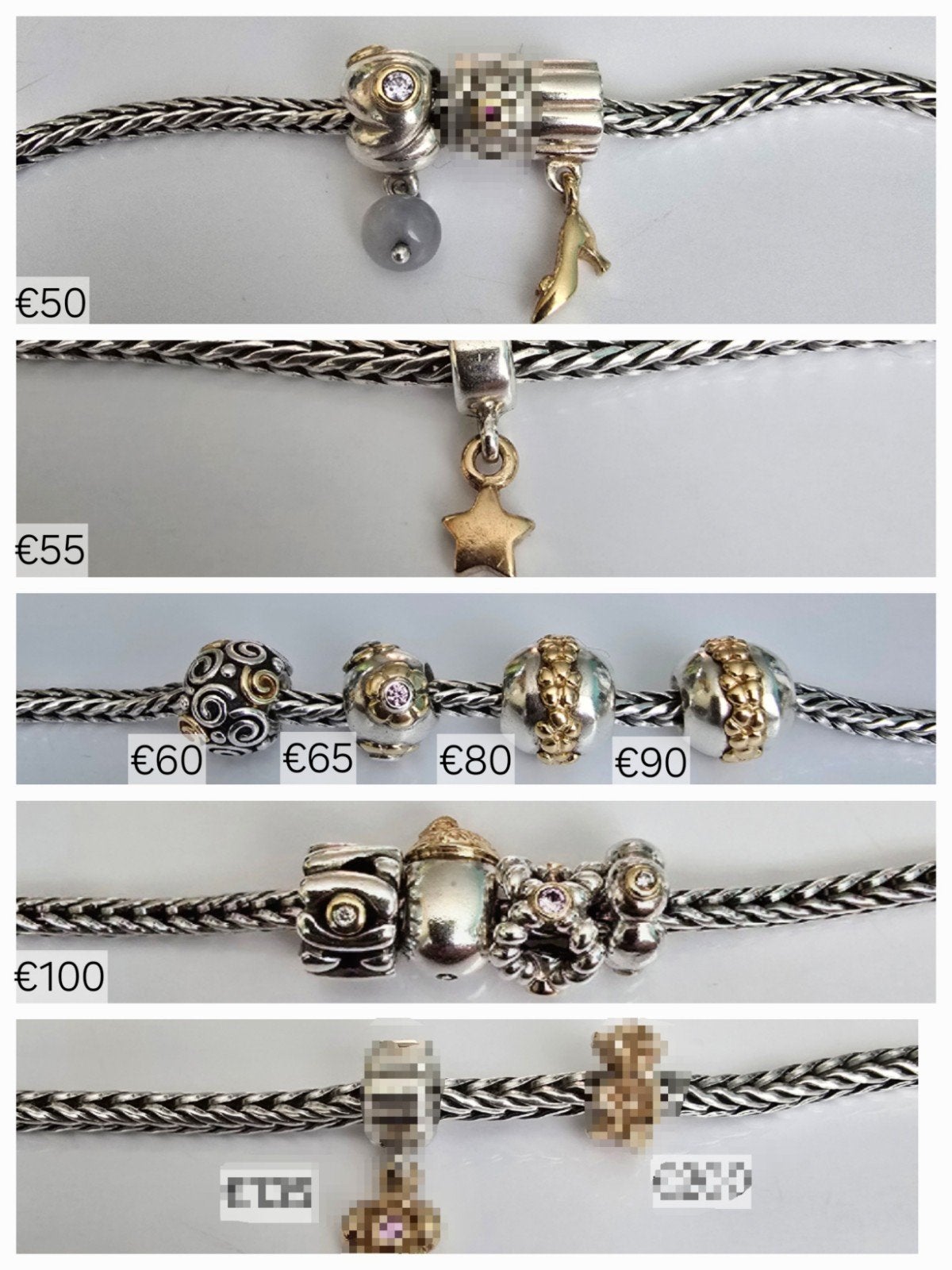 Luxe bicolor en 14 karaat gouden Pandora bedels, Ophalen of Verzenden, Zo goed als nieuw, Zilver, Pandora